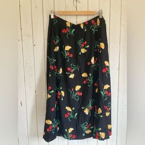 Floral Black Skirt